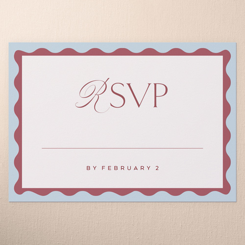 Sunlit Stripes Wedding Response Card, Red, Matte, Pearl Shimmer Cardstock, Square, Velvet