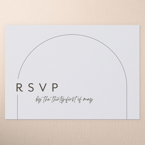 Arched Devotion Wedding Response Card, White, Matte, Signature Smooth Cardstock, Square, White