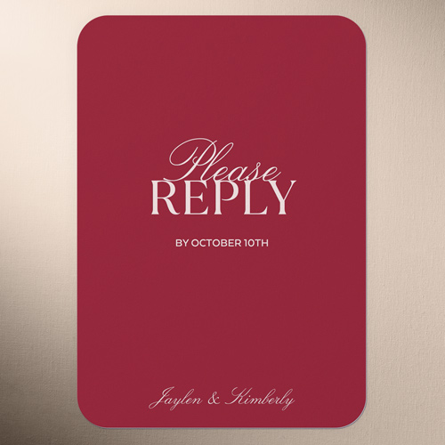 Fashionable Fonts Wedding Response Card, Pink, Matte, Signature Smooth Cardstock, Rounded, Chenille