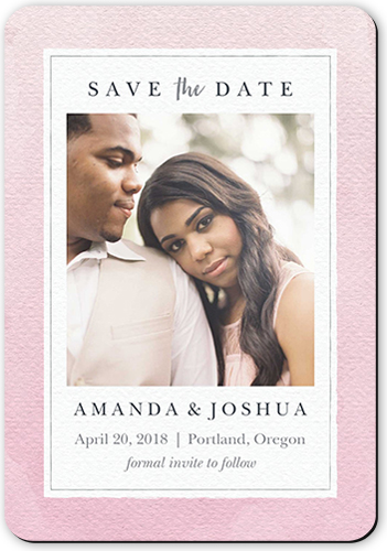 Wondrous Watercolor Save The Date, Pink, Matte