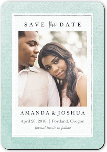 Wondrous Watercolor Save The Date, Green, Matte