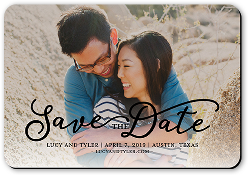 Whimsical Date Save The Date, Black, Matte