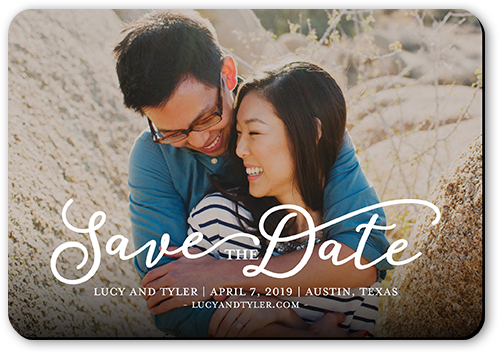 Whimsical Date Save The Date, White, Matte