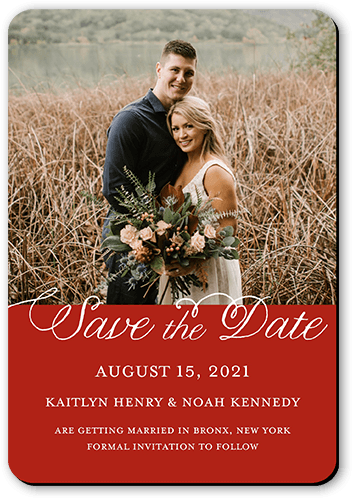 Simply Saved Save The Date, Red, Magnet, Matte