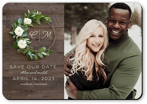 Encircled Love Save The Date, Brown, Magnet, Matte