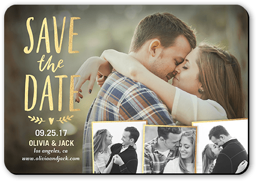 Shimmering Adornment Save The Date, White, Magnet, Matte