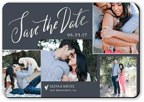 Luminous Collage Save The Date, Gray, Magnet, Matte