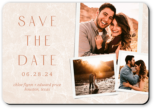 Marble Base Save The Date, Beige, Magnet, Matte