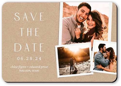 Marble Base Save The Date, Beige, Magnet, Matte