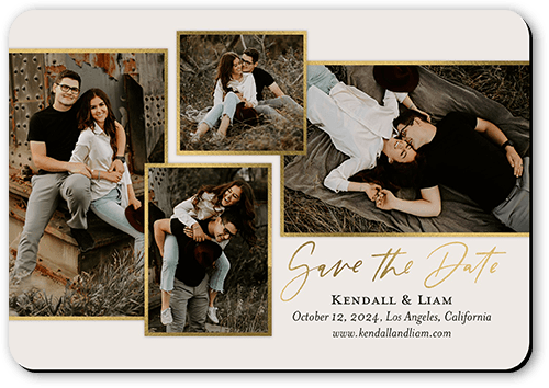 Fresh Frames Save The Date, Grey, Magnet, Matte, Whisper Gray