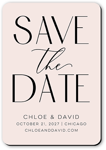 Simple And Classic Save The Date, Pink, Magnet, Matte
