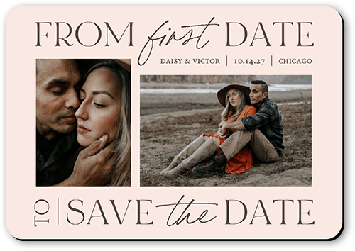 Important Dates Save The Date, Pink, Magnet, Matte