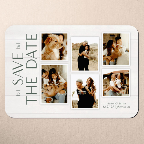 Timeless Charm Save The Date, White, Magnet, Matte, White