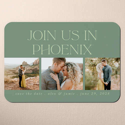 Welcomed Attendance Save The Date, Green, Magnet, Write Your Own Greeting, Matte, Leafy