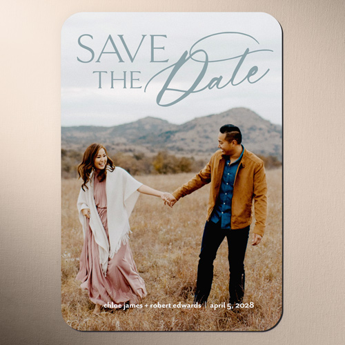 Glamorous Announcement Save The Date, none, White, Magnet, Matte, White