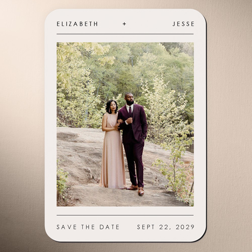 Elegant Keepsake Save The Date, Beige, Magnet, Matte, Sandstone