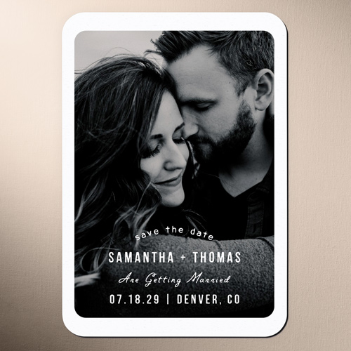 Modern Motif Save The Date, White, Magnet, Matte, White