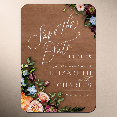 Stunning Corners Save The Date, Brown, Magnet, Matte, Brown