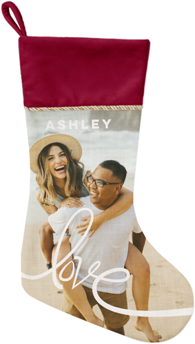 Spreading Love Christmas Stocking, Red, White