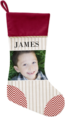 photo stripes and chevrons christmas stocking