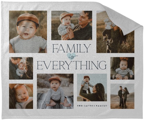 Family Is Everything Collage Sweatshirt Blanket, Sweatshirt, 50x60, White