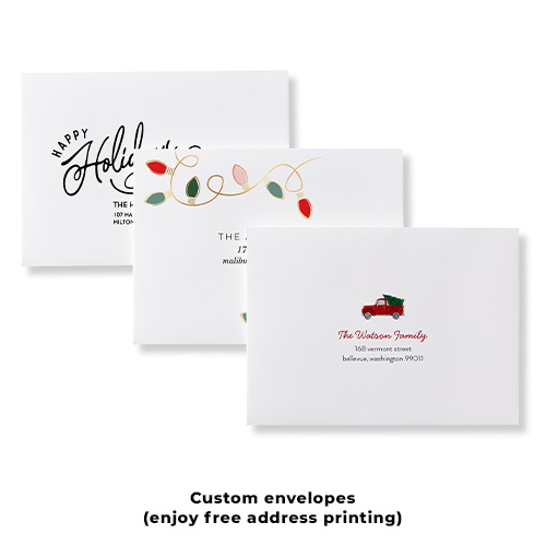 Custom Christmas & Holiday Cards, 5x7 Cardstock, Blank Envelope, Brilliant Christmas Year