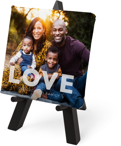 Love Overlay Tabletop Canvas Print, 6x6, No Frame, Tabletop Canvas, White, white