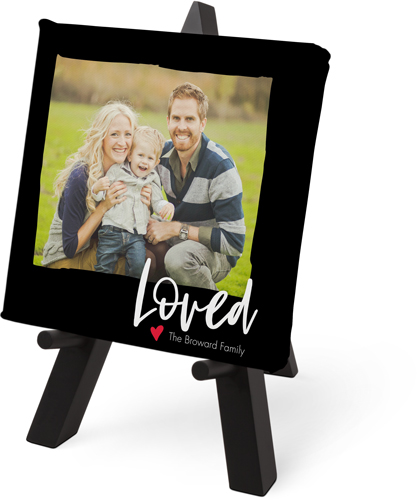 Loved Tabletop Canvas Print, 6x6, No Frame, Tabletop Canvas, Black