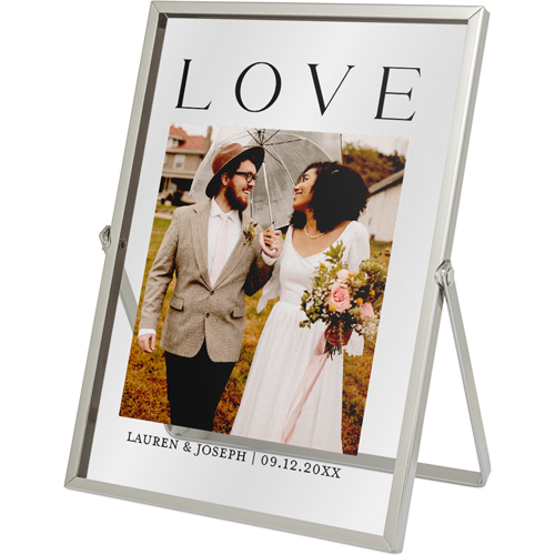 Bold Love Tabletop Floating Framed Print, 5x7, Silver, Black, black