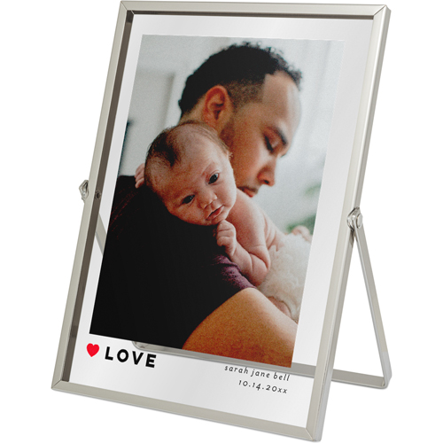 Modern Love Tabletop Floating Framed Print, 5x7, Silver, Red