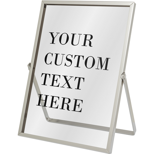 Custom Text Gallery Tabletop Floating Framed Print, 5x7, Silver, Multicolor