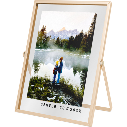 Gallery of One Tabletop Floating Framed Print, 5x7, Gold, Multicolor