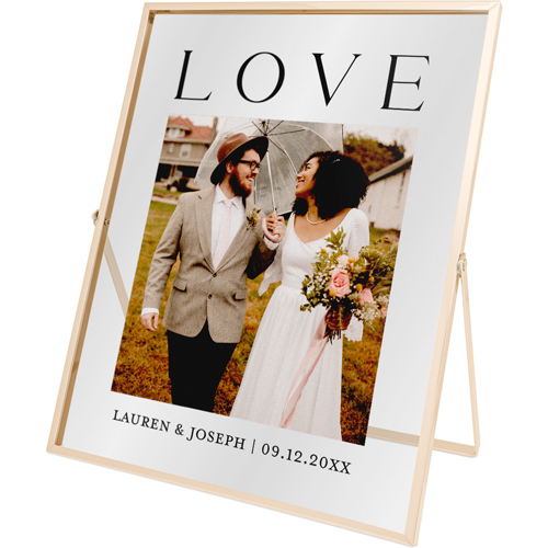 Bold Love Tabletop Floating Framed Print, 8x10, Gold, Black