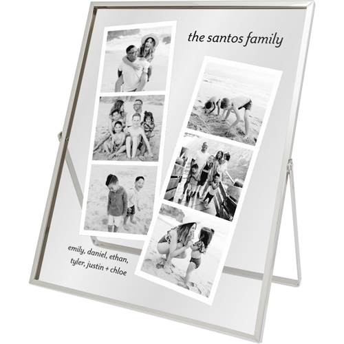 Photo Strip Tabletop Floating Framed Print, 8x10, Silver, White, white