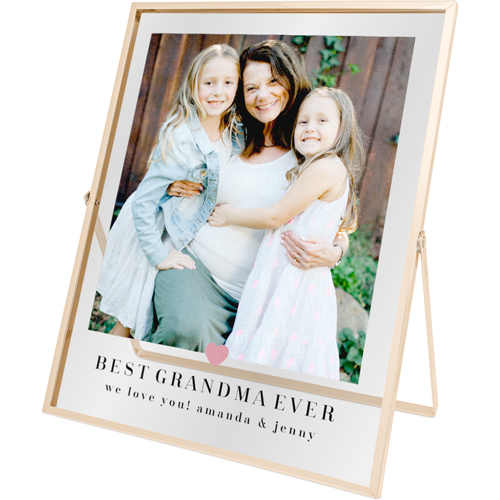 Simple Heart Tabletop Floating Framed Print, 8x10, Gold, Pink, faded rose