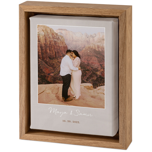 Asymmetrical Frame Tabletop Framed Canvas Print, 5x7, Natural, Tabletop Framed Canvas Prints, Beige