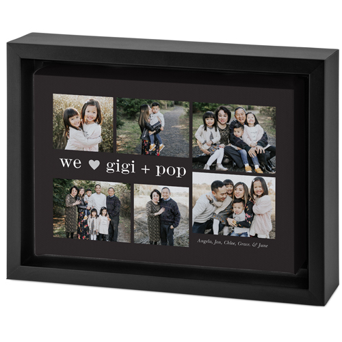 We Heart Modern Collage Tabletop Framed Canvas Print, 5x7, Black, Tabletop Framed Canvas Prints, Gray