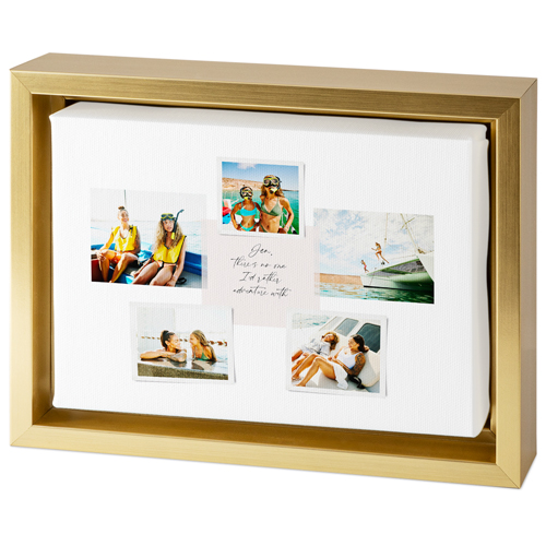 Handwritten Note Collage Tabletop Framed Canvas Print, 5x7, Gold, Tabletop Framed Canvas Prints, White