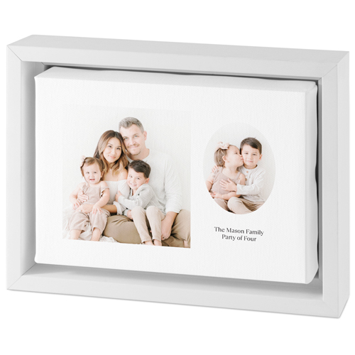 Oval Vignette Tabletop Framed Canvas Print, 5x7, White, Tabletop Framed Canvas Prints, White