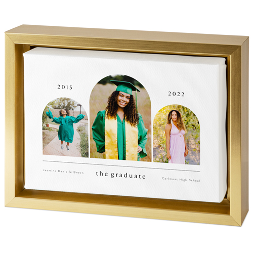 Timeline Arches Tabletop Framed Canvas Print, 5x7, Gold, Tabletop Framed Canvas Prints, White