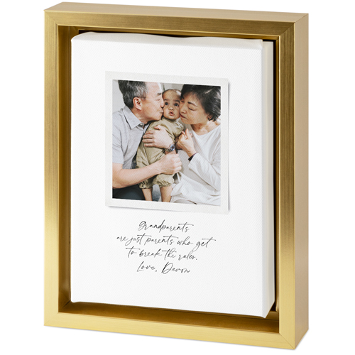 Sentimental Note Tabletop Framed Canvas Print, 5x7, Gold, Tabletop Framed Canvas Prints, White, white
