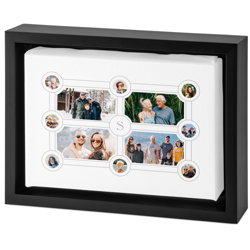 Vintage Family Tree Tabletop Framed Canvas Print, 5x7, Black, Tabletop Framed Canvas Prints, White