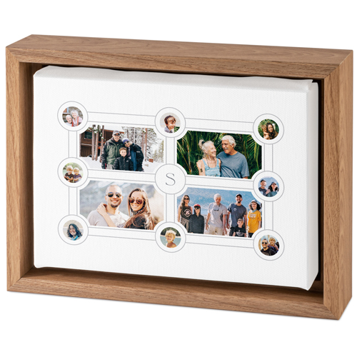 Vintage Family Tree Tabletop Framed Canvas Print, 5x7, Natural, Tabletop Framed Canvas Prints, White