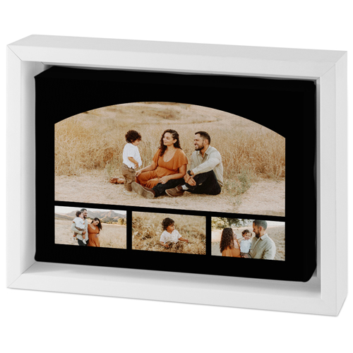 Stacked Arch Collage Tabletop Framed Canvas Print, 5x7, White, Tabletop Framed Canvas Prints, Black, black