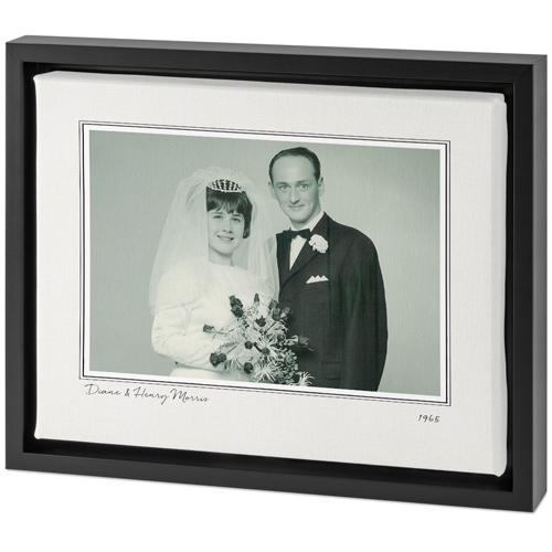 Vintage Border Tabletop Framed Canvas Print, 8x10, Black, Tabletop Framed Canvas Prints, Brown