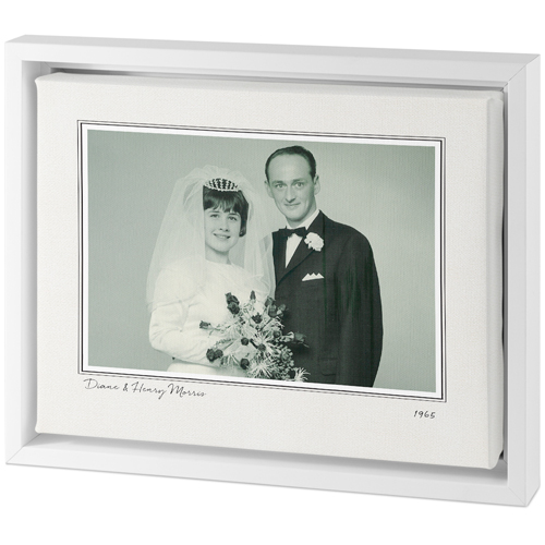 Vintage Border Tabletop Framed Canvas Print, 8x10, White, Tabletop Framed Canvas Prints, Brown