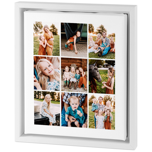 Grid Gallery Tabletop Framed Canvas Print, 8x10, White, Tabletop Framed Canvas Prints, Multicolor