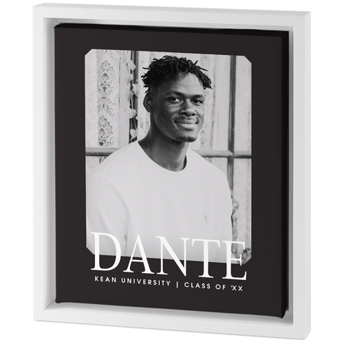 Dark Neutral Grad Tabletop Framed Canvas Print, 8x10, White, Tabletop Framed Canvas Prints, Gray