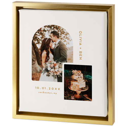 Arch Details Tabletop Framed Canvas Print, 8x10, Gold, Tabletop Framed Canvas Prints, Beige