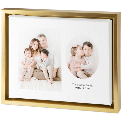 Oval Vignette Tabletop Framed Canvas Print, 8x10, Gold, Tabletop Framed Canvas Prints, White